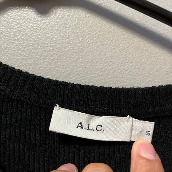 A.L.C Kellam‎ Crewneck Sleeveless Dress with Ruffled Trim Black Size Small - Picture 8 of 8